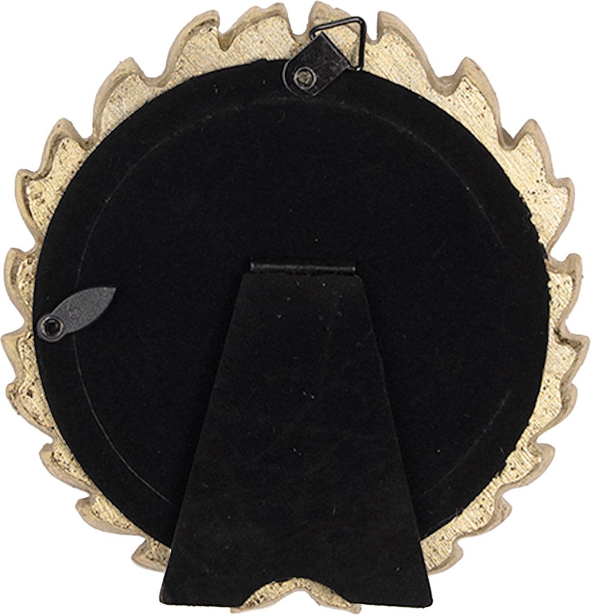 Clayre & Eef Fotolijst Ø 8 cm Goudkleurig Kunststof Glas Rond Fotokader