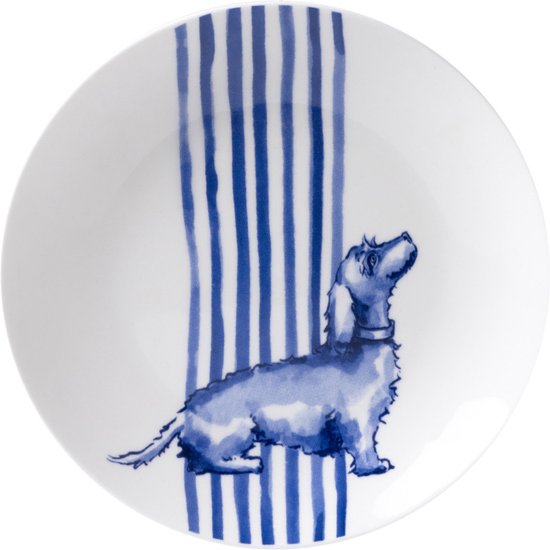 Petit four bordje Teckel Nhaan | Heinen Delfts Blauw | Janny van der Heijden| Souvenir