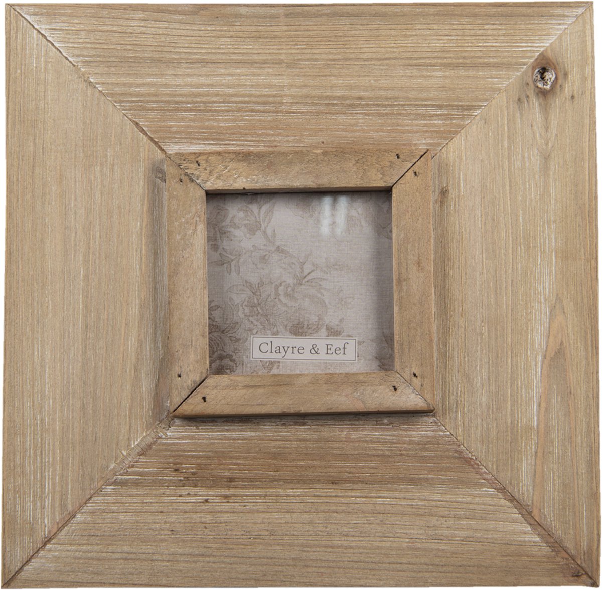 Clayre & Eef Fotolijst Bruin Hout Vierkant Fotokader Wissellijst Foto Frame