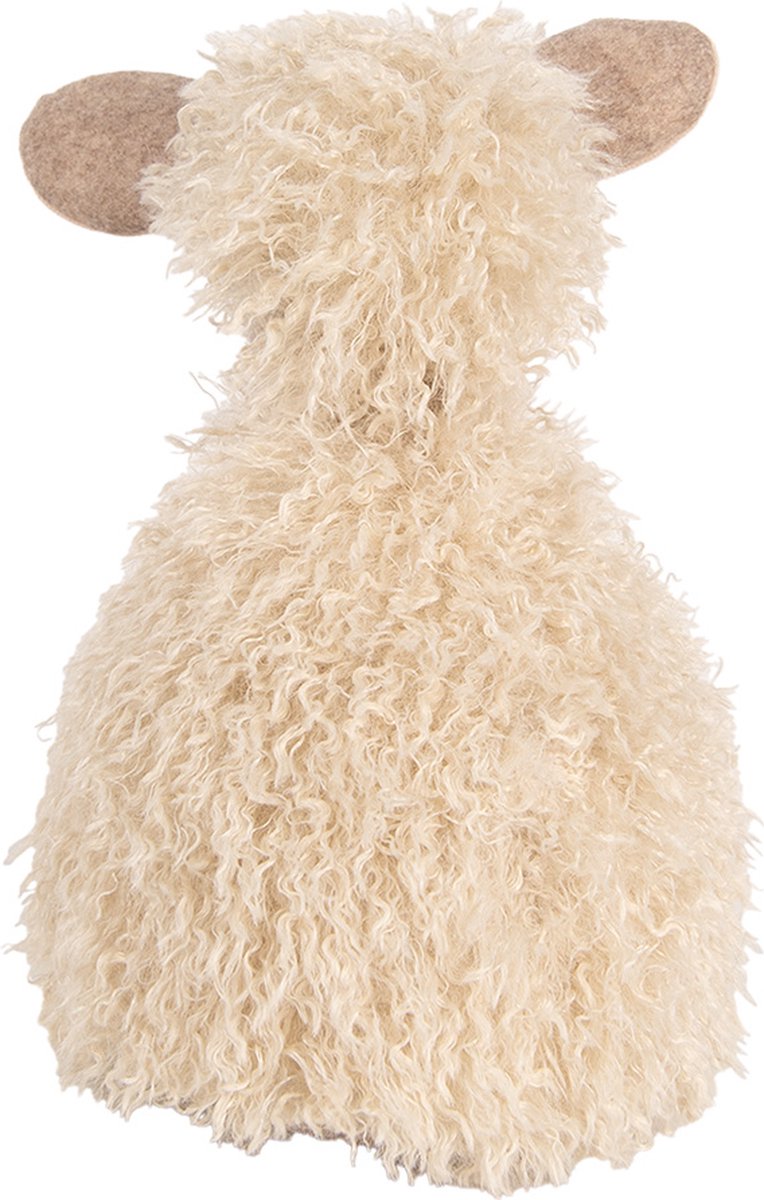 Clayre & Eef Deurstopper Schaap 20x21x28 cm Beige Stof