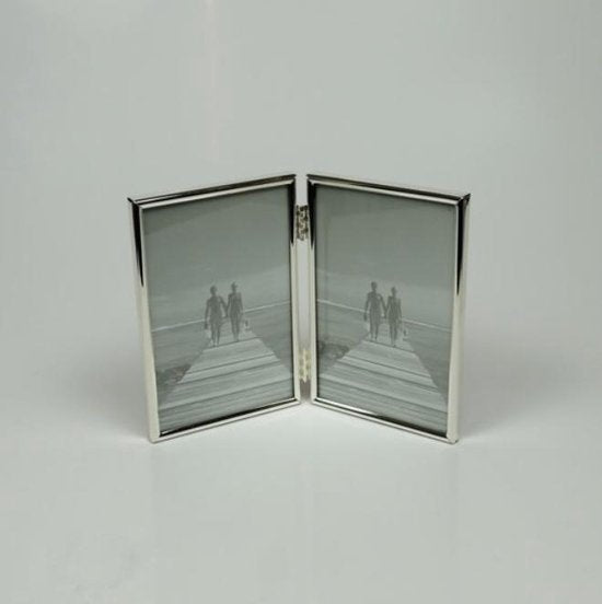 Verzilverde Fotolijst Londen 2-Luik 5x8 cm