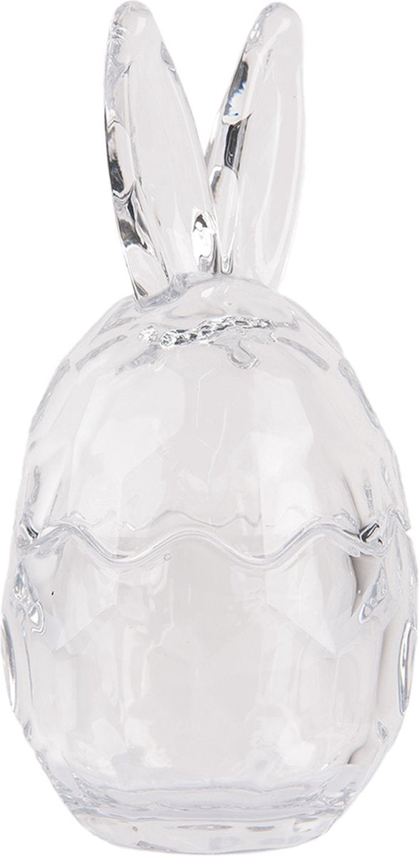 Clayre & Eef Glazen potje Ei Ø 9x17 cm Transparant Glas