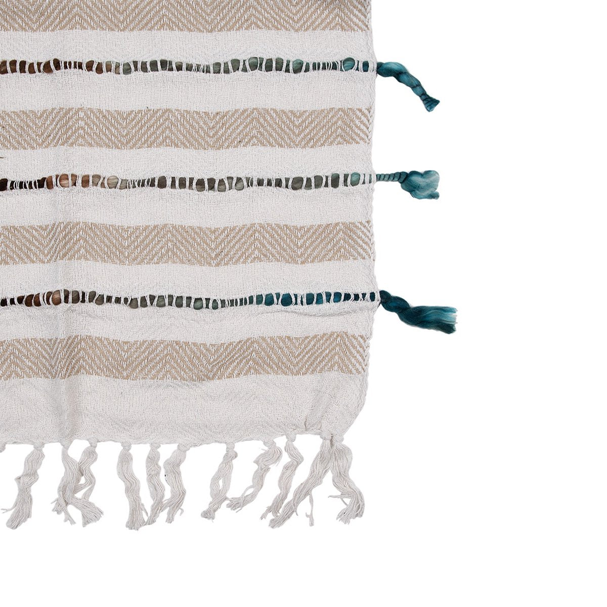 Clayre & Eef Plaid 125x150 cm Beige Katoen Strepen Deken