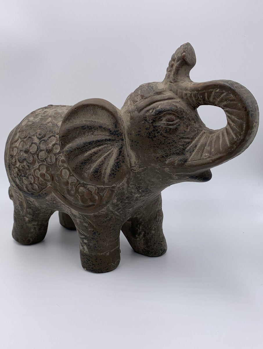 Clayre & Eef Opbergdoos Set van 3 Ø 23x20 / Ø 20x17 / Ø 17x14 cm Oranje Karton Rond Bloemen