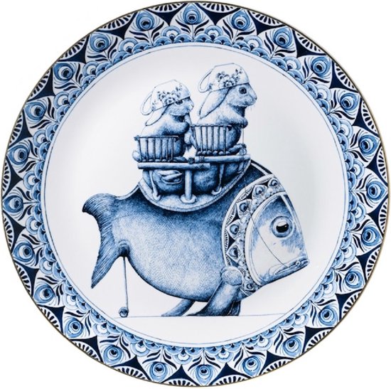 Wandbord Vis | Heinen Delfts Blauw | Redmer Hoekstra | Souvenir