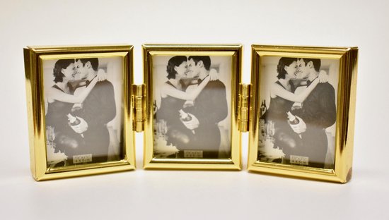 Fotolijst Goud Drieluik voor Pasfoto's