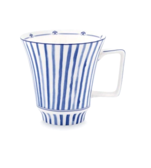 Heinen Delfts Blauw Sharing Moments - Mok - Tulip Stripes - Set van 2