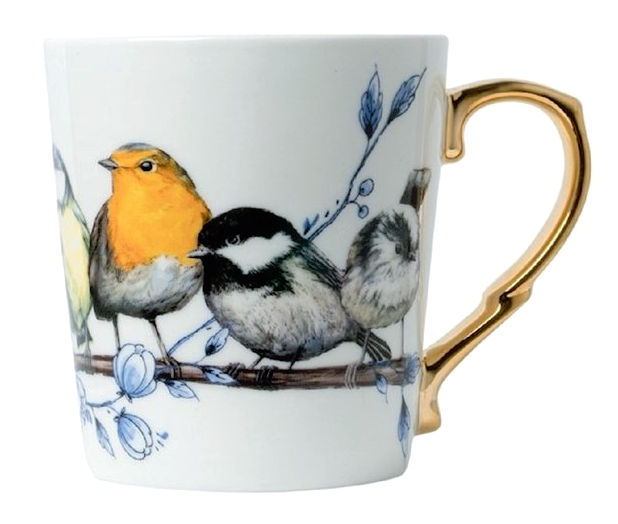 Mok bosvogels goud | Heinen Delfts Blauw