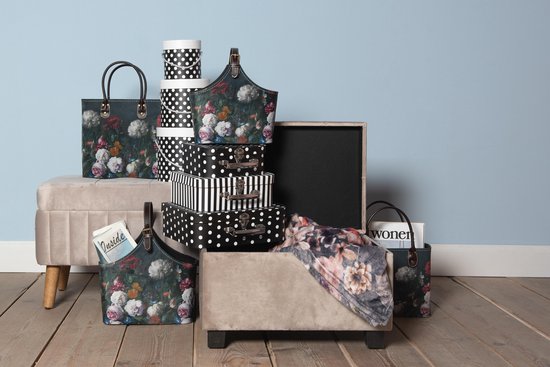 Clayre & Eef Handtas Dames 25*12*22 cm Meerkleurig Papier Rechthoek Bloemen Tas Damestas