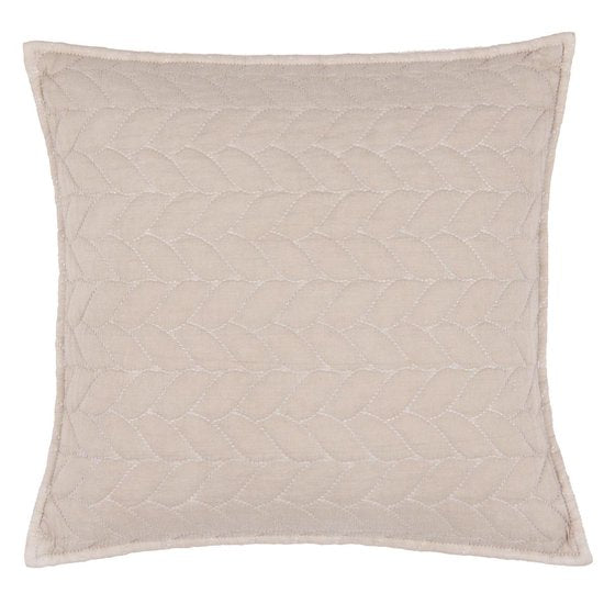 Clayre & Eef Kussenhoes 50*50 cm Beige Katoen Polyester Vierkant Sierkussenhoes Kussen hoes