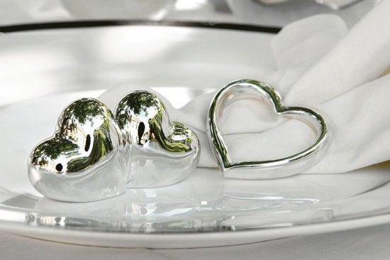 Fink Heart - Servetringen - Verzilverd - Hart - Set van 4