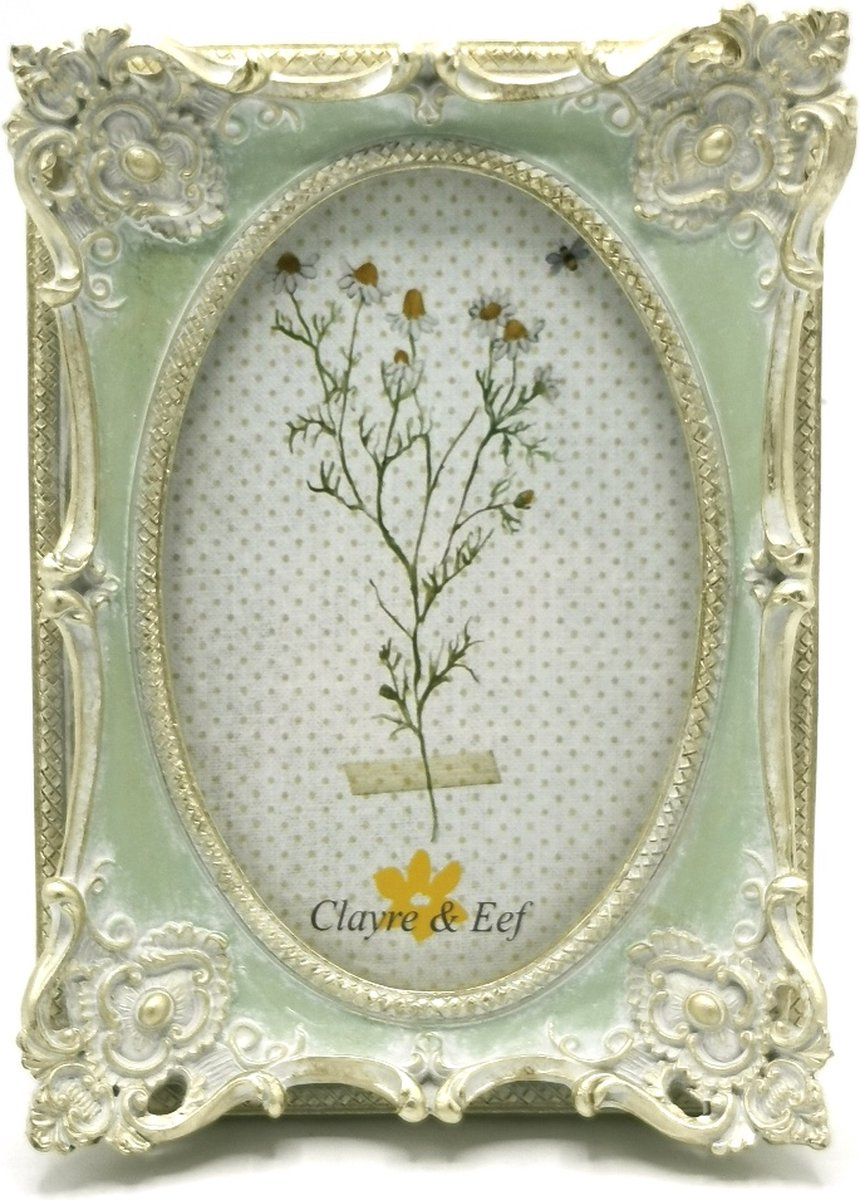 Clayre & Eef Fotolijst 10x15 cm Groen Kunststof Glas Fotokader