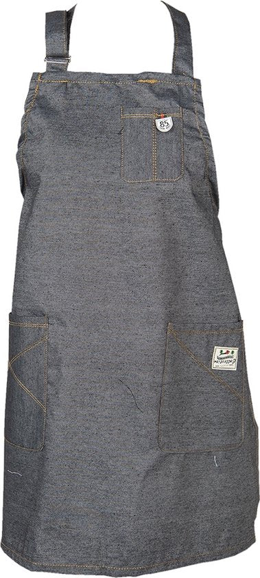 Clayre & Eef Keukenschort 70*65 cm Grijs Katoen Polyester Unie BBQ Schort Cadeau voor haar Kookschort