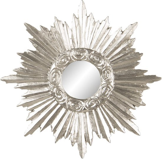 Clayre & Eef Decoratie 19*2*19 cm Zilverkleurig Kunststof Glas Rond Decoratief Figuur Decoratieve Accessoires Woonaccessoires