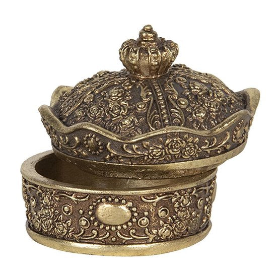 Melady Sieradendoos 9*9*7 cm Goudkleurig Kunststof Juwelendoos Sieradenbox Sieradenkist
