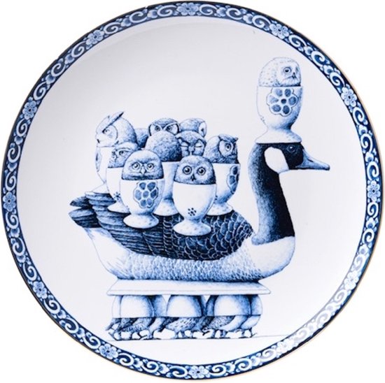 Wandbord Eend | Heinen Delfts Blauw | Redmer Hoekstra | Delfts Blauw | Souvenir
