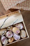 chic antique Paaseieren met Bloemen – Set van 3
