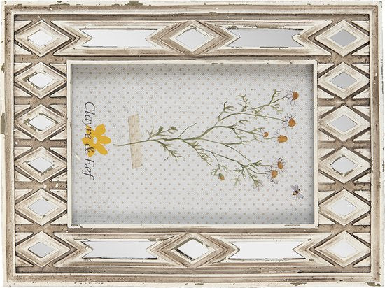 Clayre & Eef Fotolijst 10*15 cm Beige Kunststof Fotokader Wissellijst Foto Frame