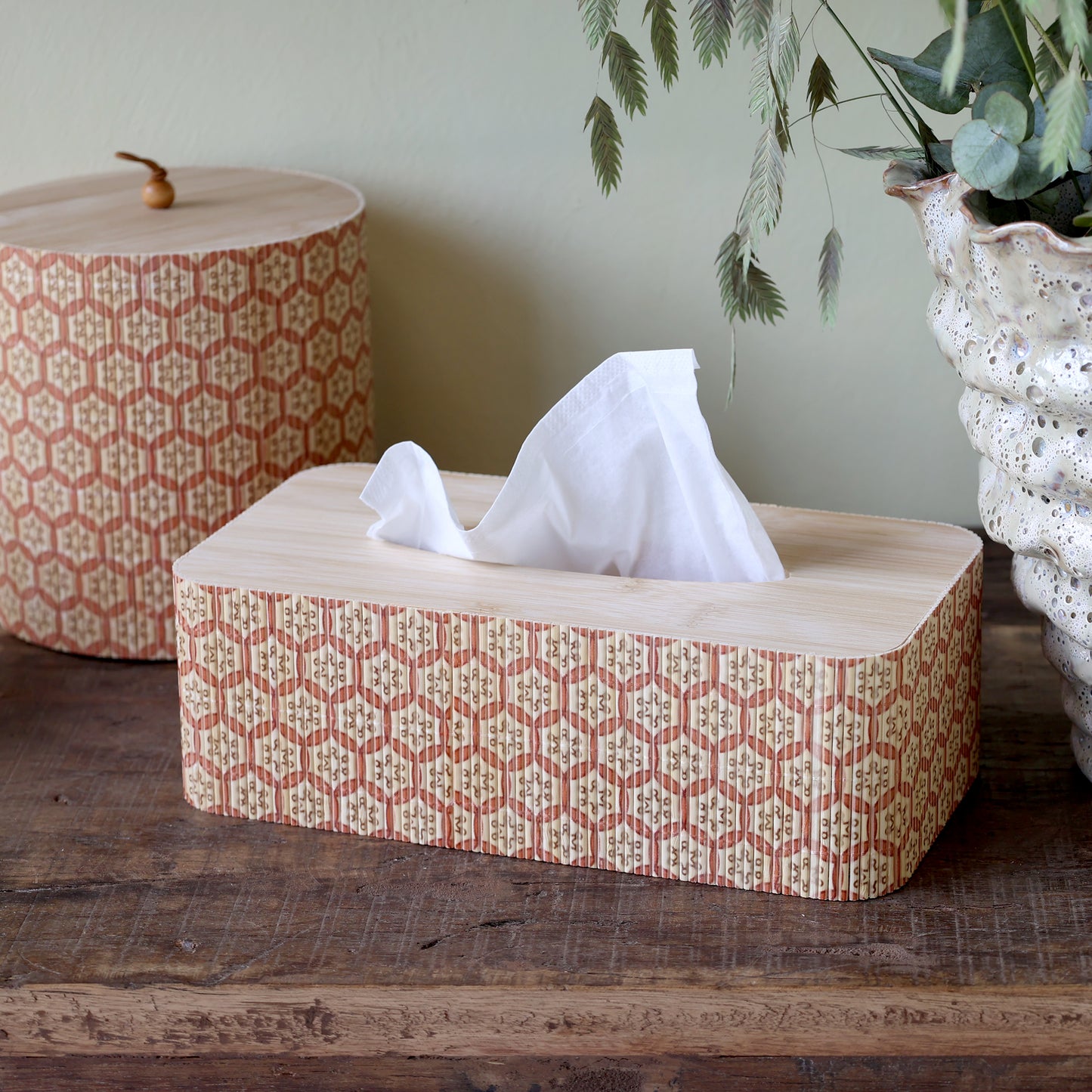 Chic Antique Amilly Bamboe Tissuehouder – Bamboe Tissue Box voor Interieur – Landelijke Stijl