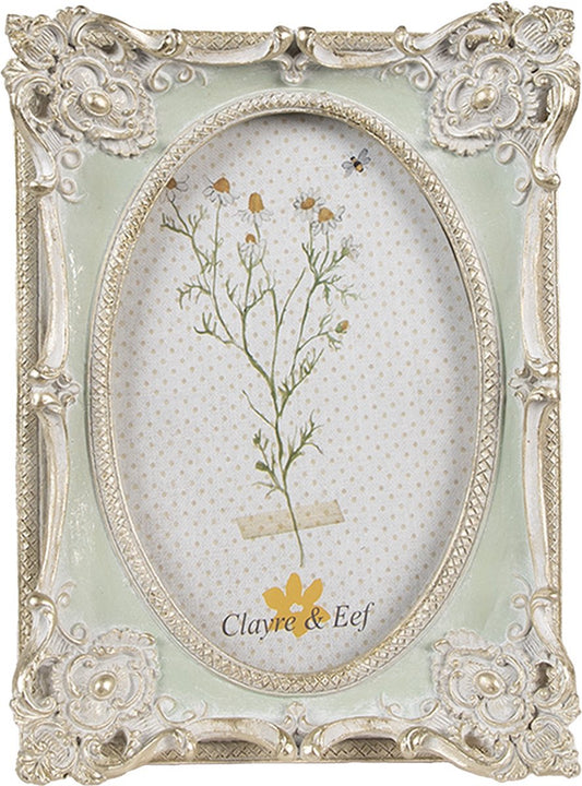 Clayre & Eef Fotolijst 10x15 cm Groen Kunststof Glas Fotokader