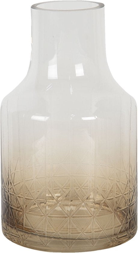 Clayre & Eef Vaas Ø 12*20 cm Transparant Glas Rond Glazen Vaas Bloempot Binnen