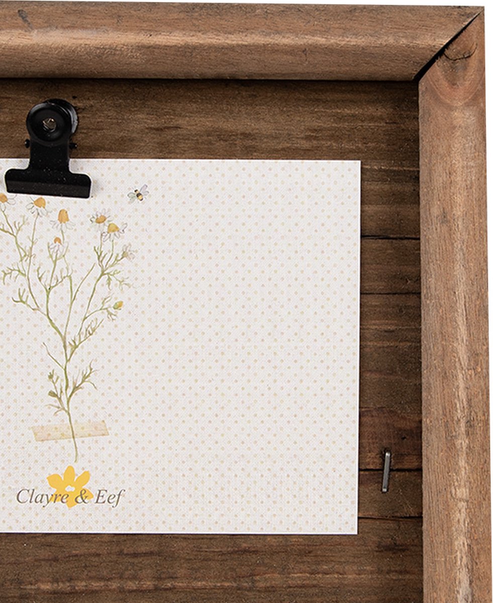 Clayre & Eef Fotolijst 21x3x16 cm Bruin Hout Rechthoek Fotohouder