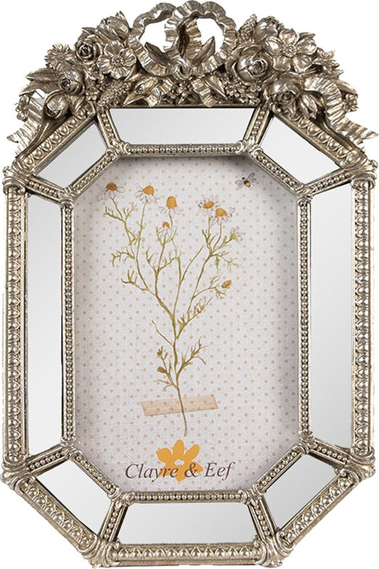 Clayre & Eef Fotolijst 10x15 cm Zilverkleurig Kunststof Glas Fotokader