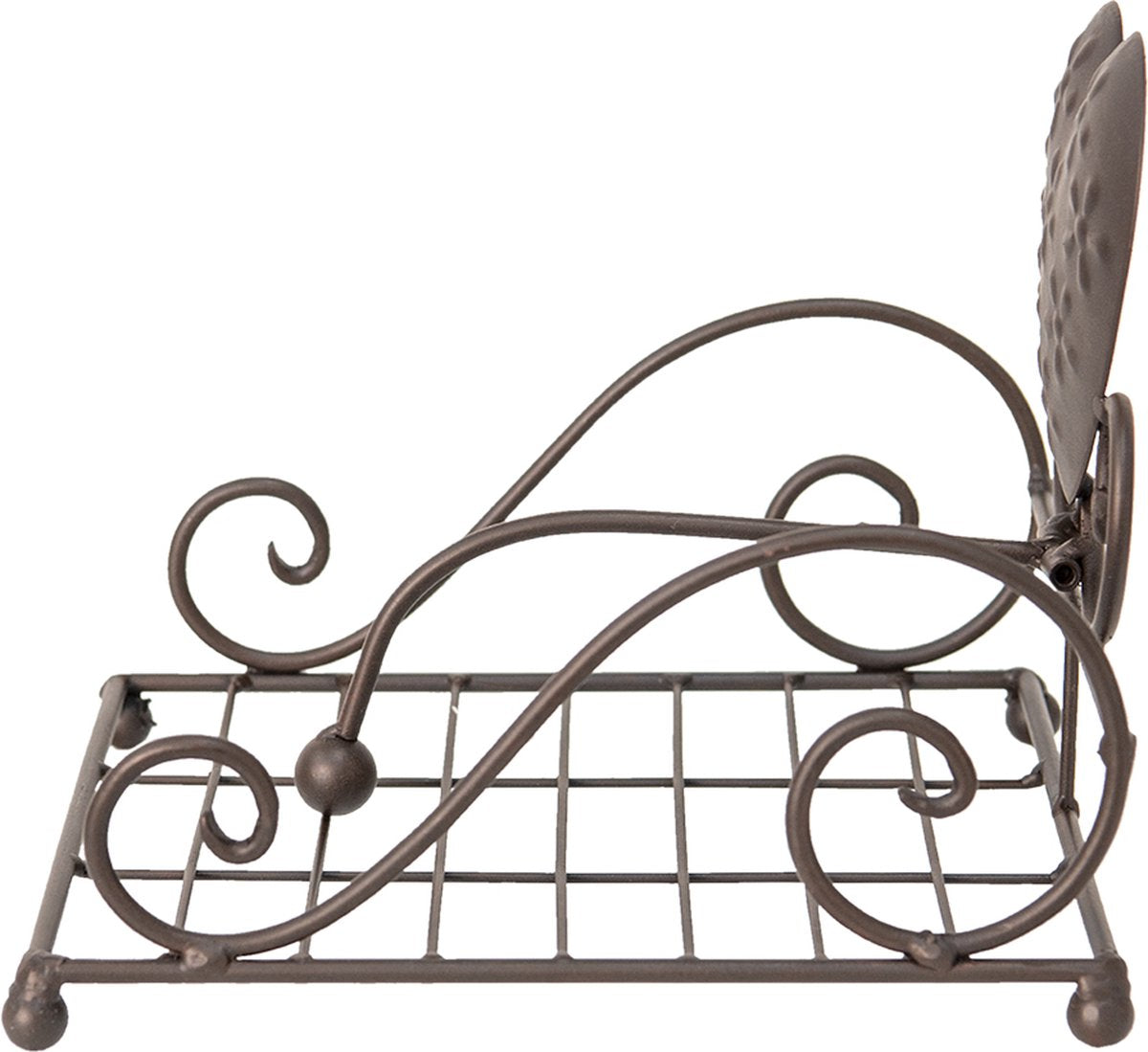 Clayre & Eef Servettenhouder 21x21x18 cm Bruin Ijzer Vierkant Hart Servethouder