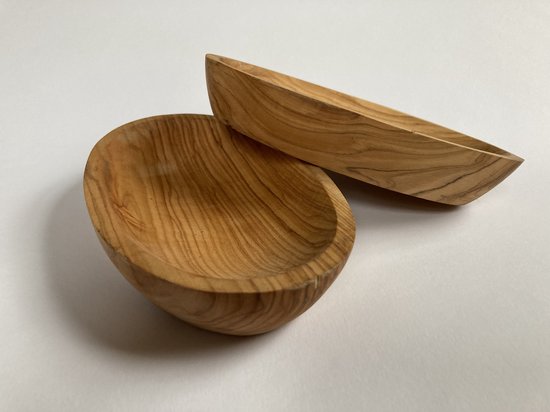 Olivenholz Erleben - Schaal - Olijfhout - 16 cm - Set van 2