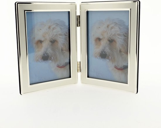 AL - Fotolijst - Glans/Mat Zilver - 2-luik - 9 x 13 cm