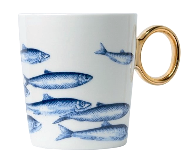 Mok vissen Goud | Heinen Delfts Blauw | Souvenir