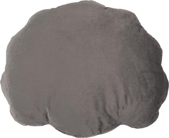 Clayre & Eef Sierkussen Schelp 38*48*6 cm Grijs Polyester Kussenhoes met Kussenvulling