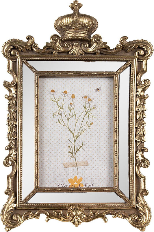Clayre & Eef Fotolijst 10x15 cm Goudkleurig Kunststof Glas Fotokader