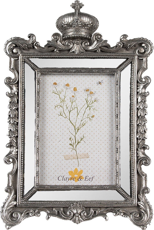 Clayre & Eef Fotolijst 10x15 cm Zilverkleurig Kunststof Glas Fotokader