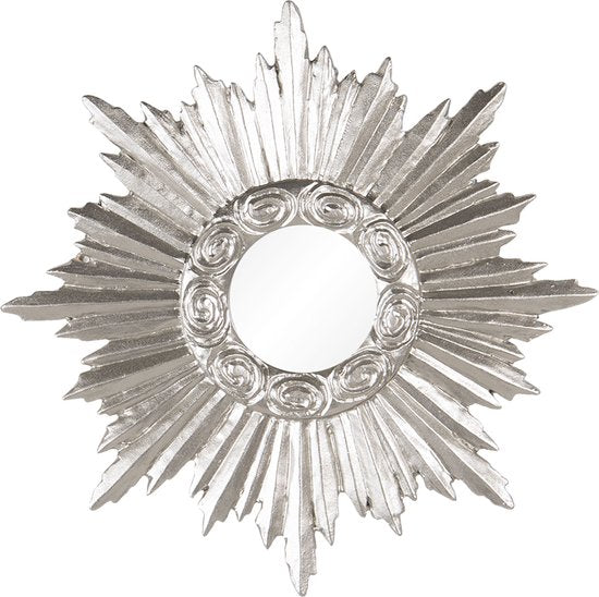 Clayre & Eef Decoratie 19*2*19 cm Zilverkleurig Kunststof Glas Rond Decoratief Figuur Decoratieve Accessoires Woonaccessoires