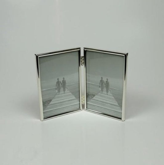 Verzilverde Fotolijst Londen 2-Luik 5x8 cm