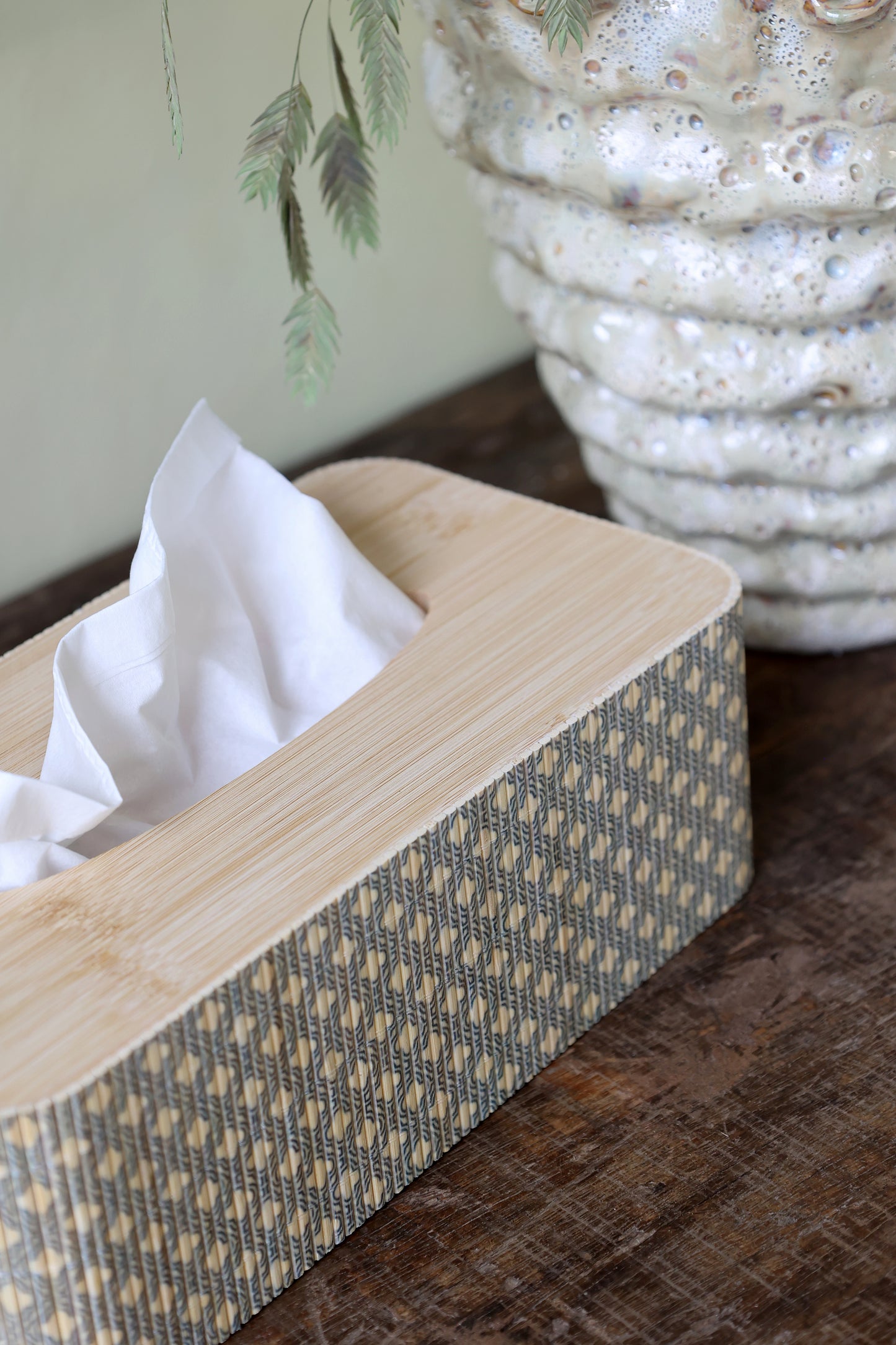 Chic Antique Amilly Bamboe Tissuehouder – Bamboe Tissue Box voor Interieur – Landelijke Stijl