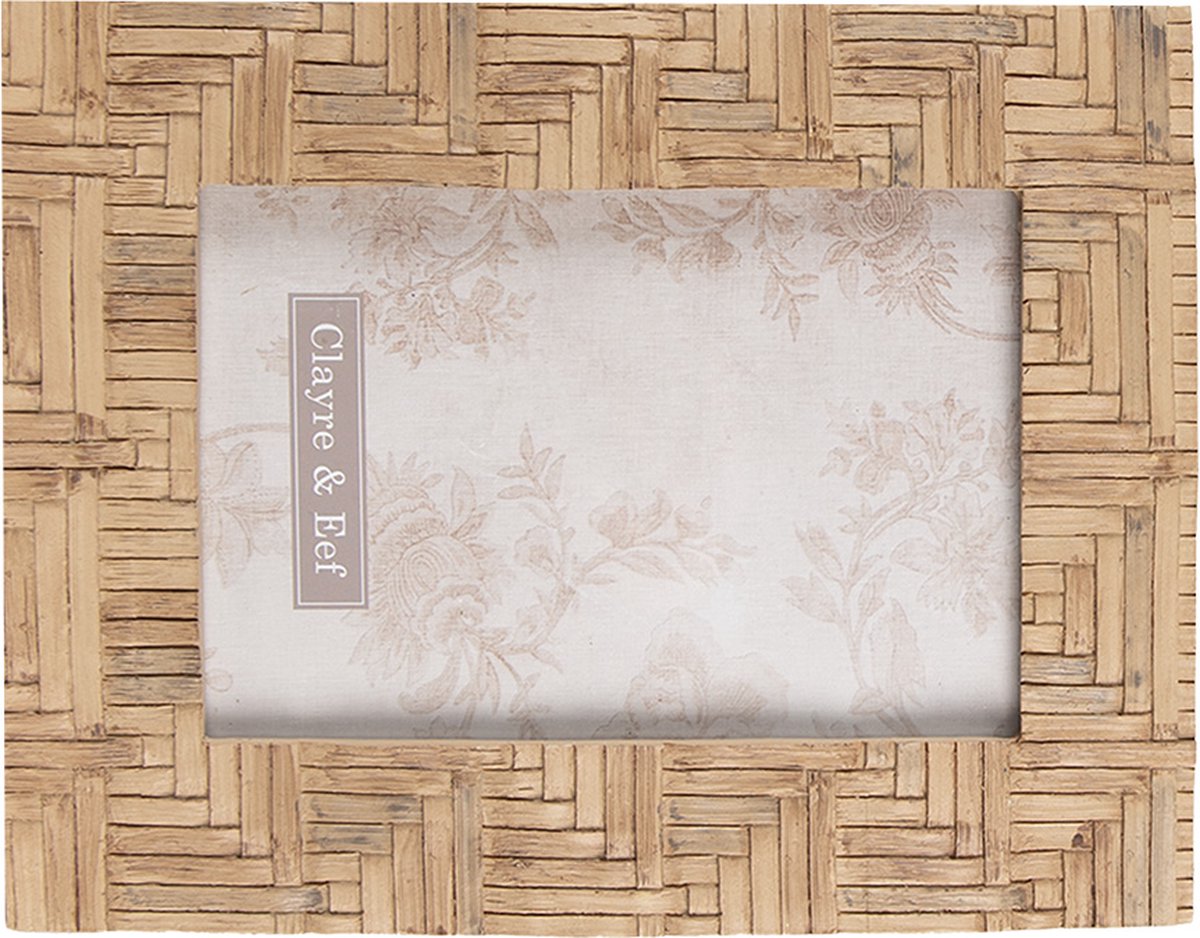 Clayre & Eef Fotolijst 10x15 cm Bruin Kunststof Glas Rechthoek Fotokader