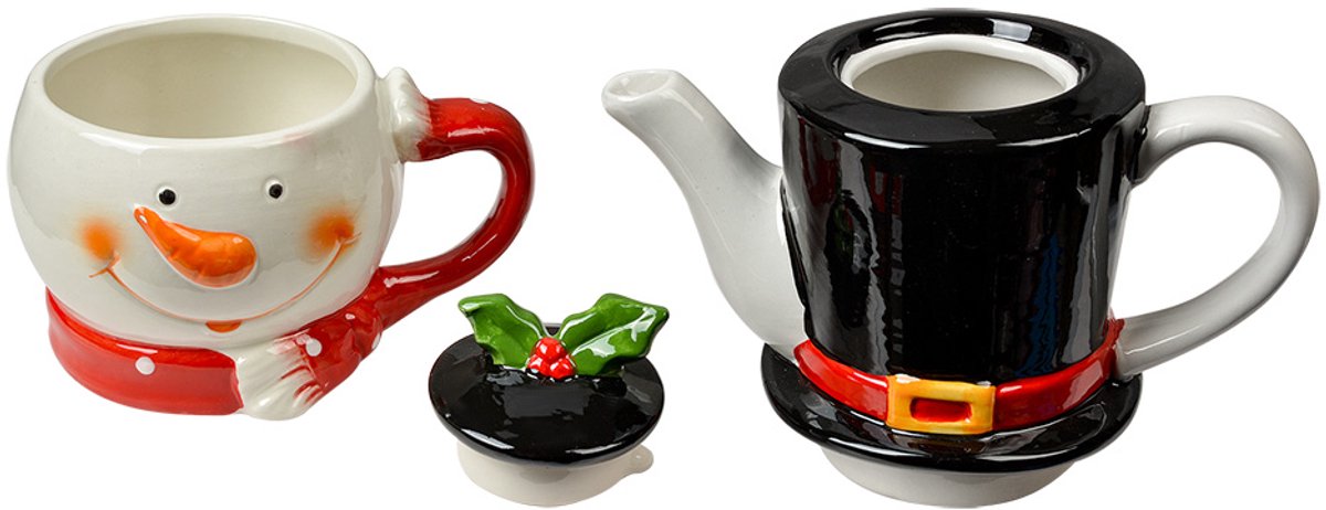 Clayre & Eef Tea for One Sneeuwpop 525 ml Wit Keramiek
