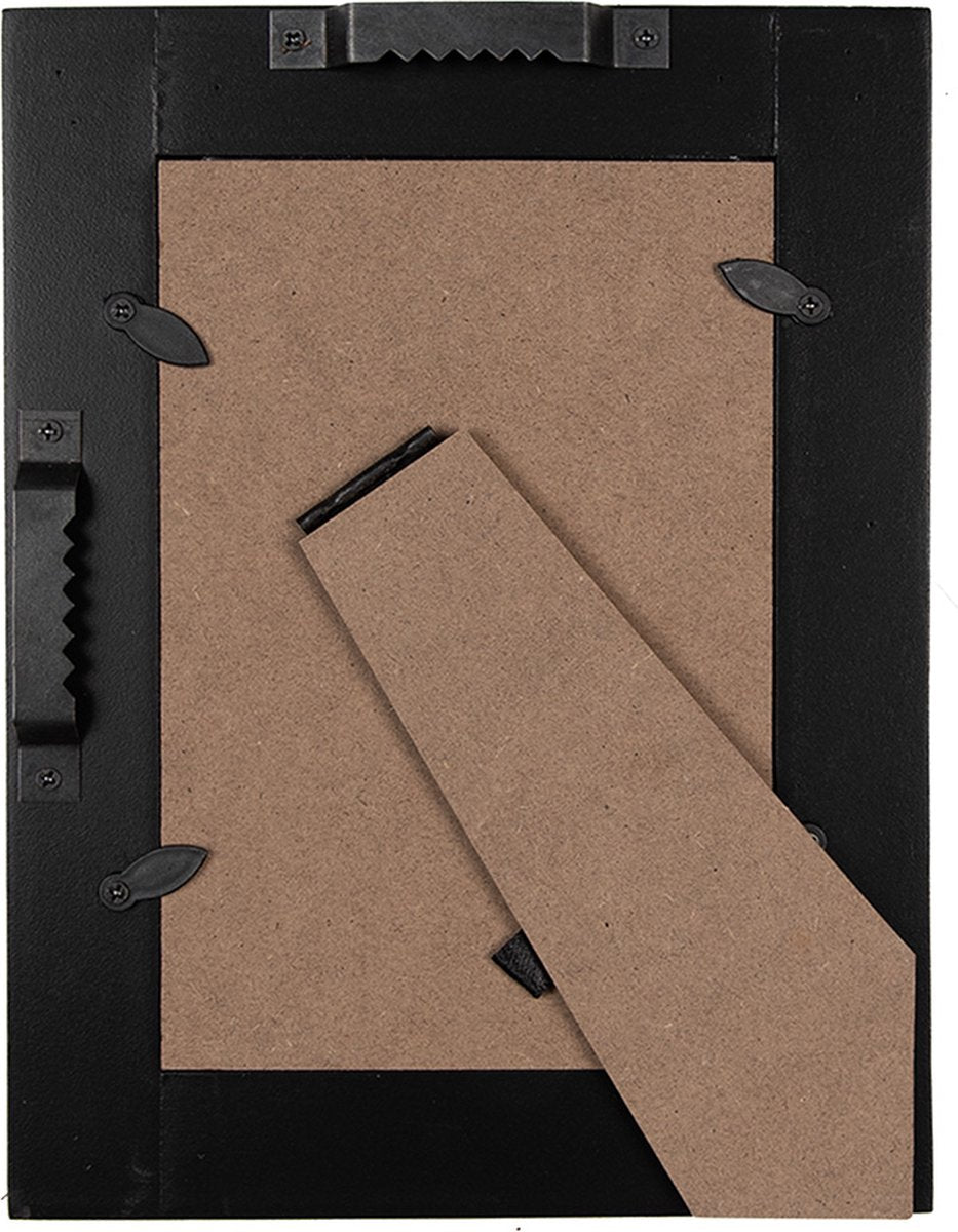 Clayre & Eef Fotolijst 10x15 cm Zwart Bruin Houtproduct Rechthoek Fotokader