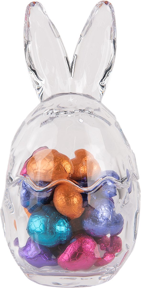 Clayre & Eef Glazen potje Ei Ø 9x17 cm Transparant Glas