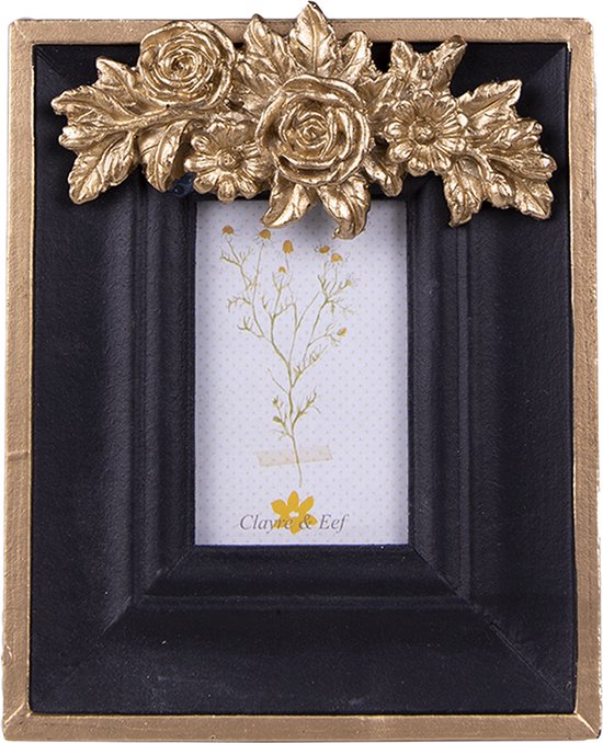 Clayre & Eef Fotolijst 5x7 cm Zwart MDF Rechthoek Fotokader Wissellijst Foto Frame