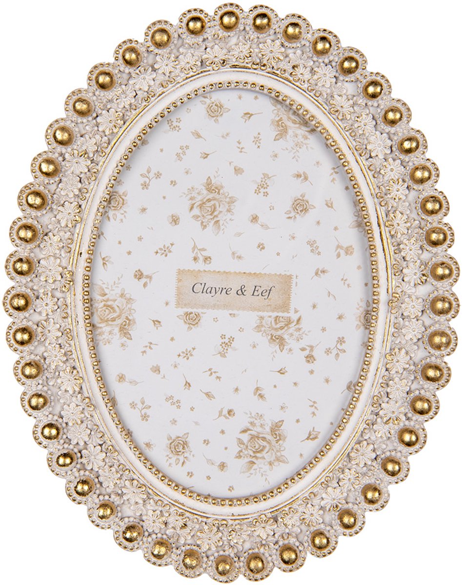 Clayre & Eef Fotolijst 13x18 cm Goudkleurig Kunststof Glas Ovaal