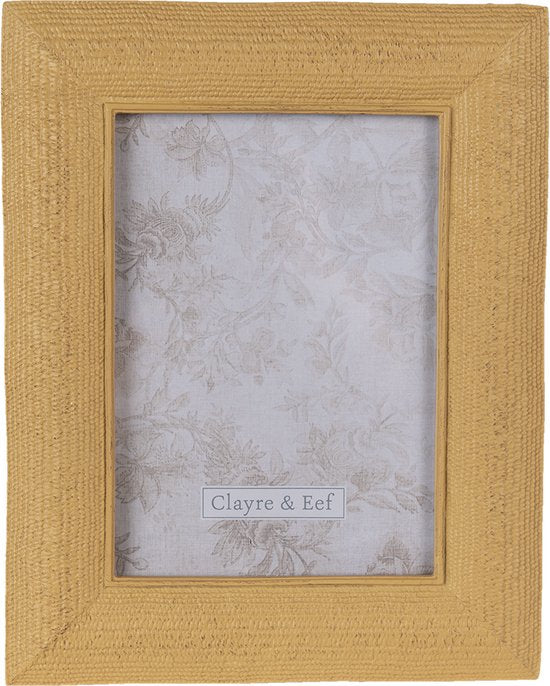 Clayre & Eef Fotolijst 13*18 cm Goudkleurig Kunststof Fotokader Wissellijst Foto Frame
