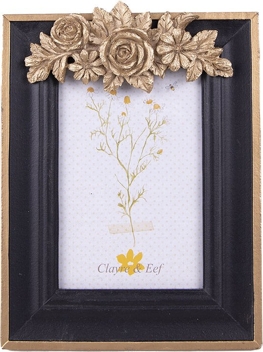 Clayre & Eef Fotolijst 10x15 cm Zwart MDF Rechthoek Fotokader Wissellijst Foto Frame
