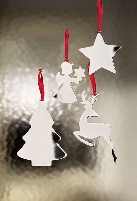Edzard - Kerstboomhanger - Ster - Verzilverd - 8 cm