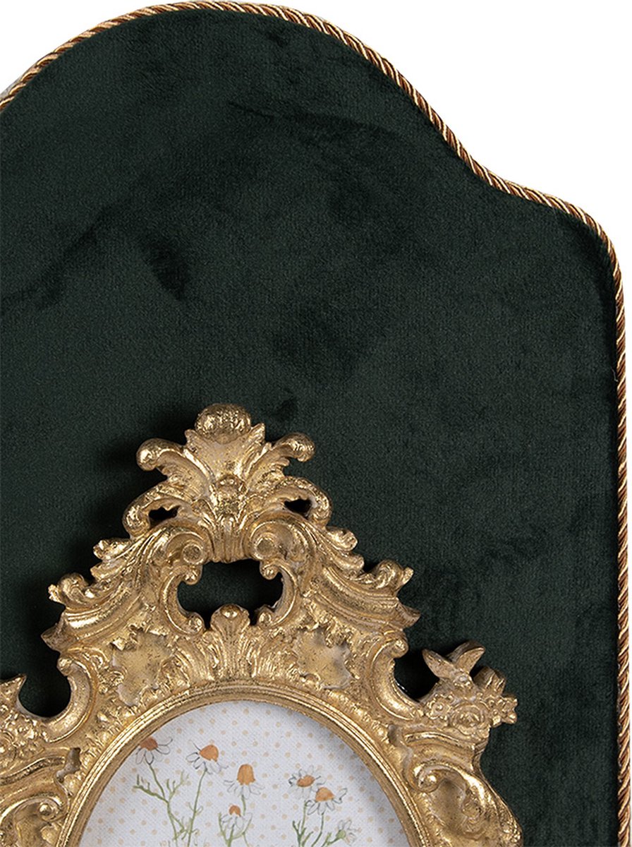 Clayre & Eef Fotolijst 10x15 cm Groen Goudkleurig Kunststof Glas Wanddecoratie