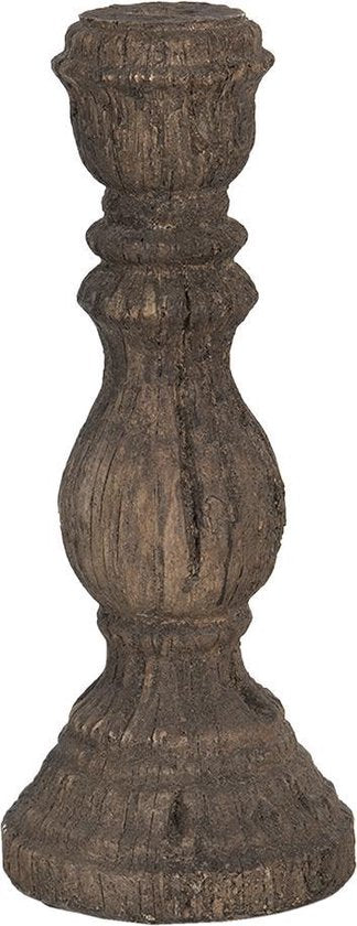 Clayre & Eef Kandelaar Ø 12*30 cm Bruin Kunststof Kaarsenstandaard Kaarsenhouder