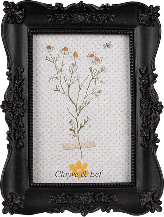 Clayre & Eef Fotolijst 10x15 cm Zwart Kunststof Glas Fotokader