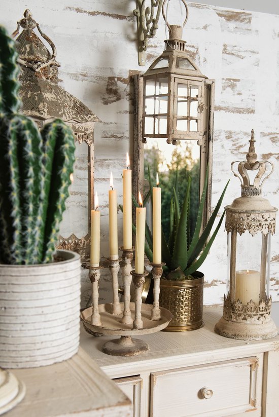 Clayre & Eef Decoratief Opbergdoosje Ø 15*18 cm Koperkleurig Ijzer Rond Opbergbox